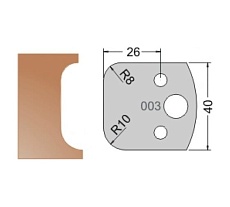 Нож мультисистема HSS галтель R8, 10 40x20x4 мм Dimar 3300340