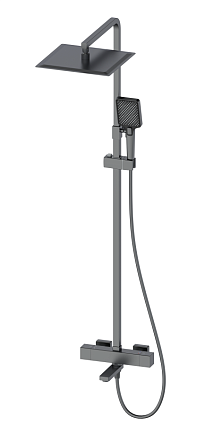 Душевая стойка Oliveeka D-Line OL-739901-BGM с термостатом, оружейный металл