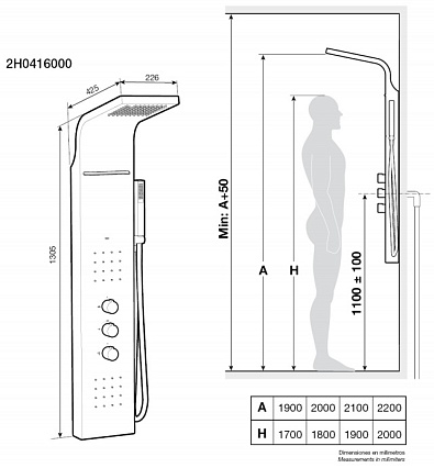 Душевая панель Roca Evolution 2H0416000