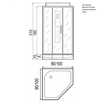 Душевая кабина River Penta 90x90 белый, прозрачное, без крыши