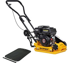 Виброплита SKIPER C60L-WM (LC160F, 5.5 л.с, плита 53x37 см, 11кН, 25м/мин, рез. коврик, колеса) 00-00008177