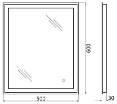 Зеркало BelBagno SPC-GRT-500-600-LED-TCH 50x60 см сенсорный выключатель