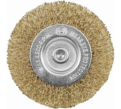 Кордщетка дисковая латунная для дрели 75 мм, в блистере Rockforce RF-BFR003(29068)