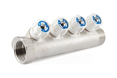 Коллектор с регулировочными вентилями PROFACTOR в/н 1&quot;х4 вых 16 цанга PF MVP 269.4C