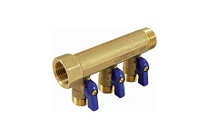 Коллектор с шаровыми кранами Comisa 3 выхода, 3/4-1/2 нар 8820173