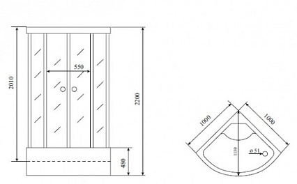 Душевая кабина Timo Comfort T-8800 100x100, без г/м, прозрачные стекла (Clean Glass), хром