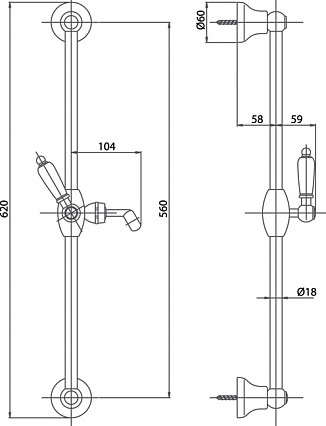 Душевой гарнитур Caprigo Adria-Uno 02-060-CRM хром