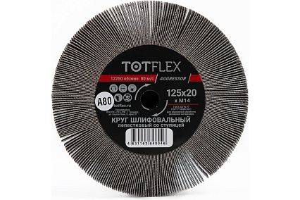 Круг лепестковый радиальный универсальный 125x20 мм, М14, Р80 TOTFLEX 4631163848046