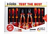 Набор диэлекрических отверток Felo Ergonic с диэлектрическими пасатижами и бокорезами в упаковке, 8 шт 41398517