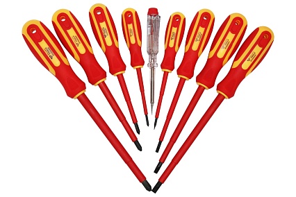 Набор отверток Brilliant Tools VDE SL шлицевые и PH Phillips 9 предметов BT068010