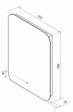 Зеркало Континент Burzhe LED 50x70 см с холодной подсветкой, антипар ЗЛП2287