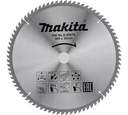 Диск пильный универсальный D-65676 (305х30х2.8 мм; 80Т) Makita 198973