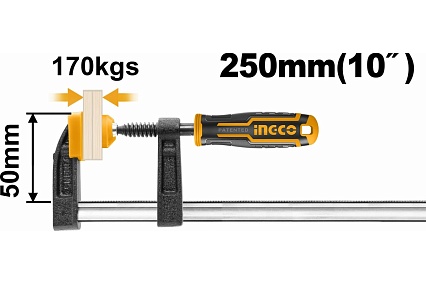 F-образная струбцина Ingco 50x250 мм HFC020503