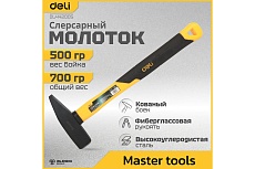 Слесарный молоток Deli 500гр DL442005 (квадратный боек, фиберглассовая рукоять) 98441