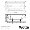 Чугунная ванна Wotte Start 160x75, с отверстиями для ручек