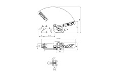 Защелка KUKAMET регулируемая с крюком и стопорной рукояткой B311-3-L