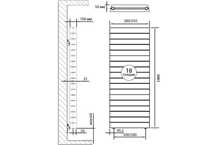 Радиатор Royal Thermo PianoForte Tower new/Silver Satin - 18 секц. НС-1176348
