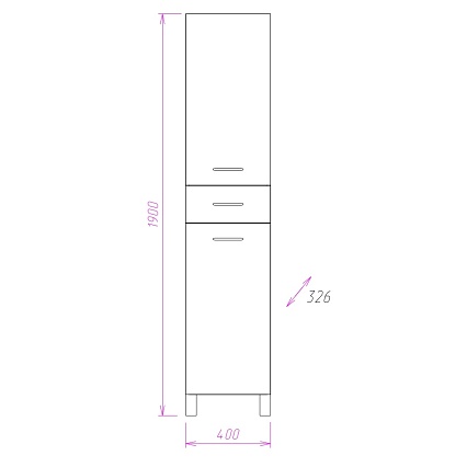 Шкаф пенал Onika Модерн 40x190 см с корзиной, левый, 404009