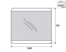 Зеркало BelBagno SPC-CEZ-1000-700-LED-TCH 100 см сенсорный выключатель