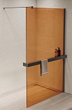 Душевая перегородка Vincea Walk-In VSW-1HR100GSGM 100x200 вороненая сталь, янтарь