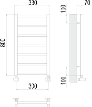 Полотенцесушитель водяной Terminus Контур П7 300x800, 4670078529633
