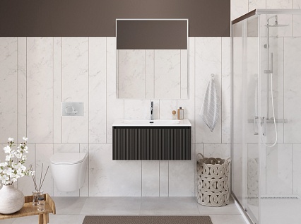 Мебель для ванной BelBagno Uno 80 см 1 ящик, Темно-серый матовый