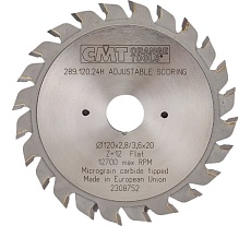 Диск пильный подрезной регулируемый (120x20x2.8-3.6 мм; Z=12+12) CMT 289.120.24H