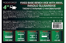 Тиски стальные с наковальней Rockforce 4&quot;, 100 мм RF-6540204(3865)