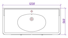 Раковина Caprigo SN1200 122 см белый