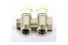 Коллектор ITAP НВ 3/4 2x1/2 Н 38 мм., никелированный, с вентилями 465 3/4'-2