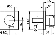 Шланговое подключение Keuco IXMO 59592010002 с держателем, хром