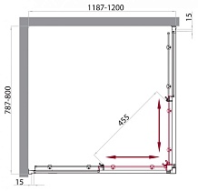 Душевой уголок BelBagno UNO-AH-2-120/80-M-Cr 120x80 матовый