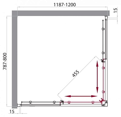 Душевой уголок BelBagno UNO-AH-2-120/80-M-Cr 120x80 матовый