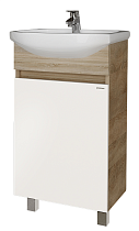 Тумба с раковиной Grossman Поло 45 см дуб сонома/белый