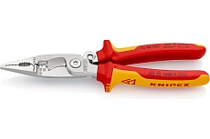 Электромонтажные клещи Knipex VDE, 6-в-1, зачистка: 0.75 - 1.5 + 2.5 мм, L-200 мм, KN-1396200SB