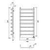 Полотенцесушитель электрический Domoterm Стефано П8 400x800 ER, ТЭН справа, хром