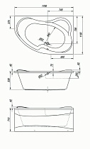 Акриловая ванна Kolpa-San Lulu BASIS 170x110 R
