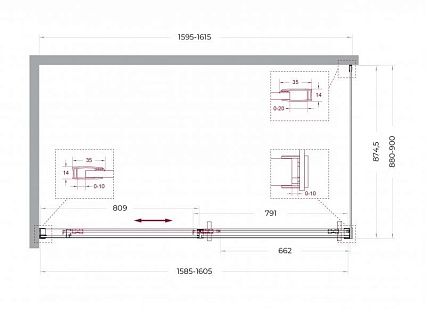 Душевой уголок BelBagno SOFT_CLOSE-1-AH-1-160/90-C-Cr 160x90 прозрачный, хром