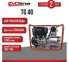 Мотопомпа бензиновая Evoline TG 40 (произведено Zongshen) 1T90STG40EVO