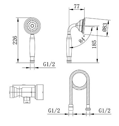 Душевая лейка Caprigo Parts 99-562-VOT бронза