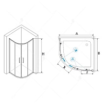 Душевой уголок RGW Passage PA-51B 100x100 прозрачное, черный 02085100-14