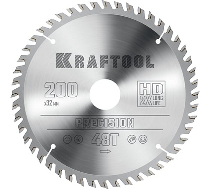 Диск пильный по дереву Kraftool Precission 200x32 мм, 48Т 36952-200-32
