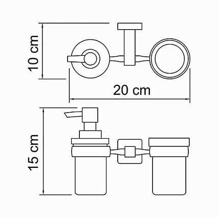 Держатель для стакана WasserKRAFT Lippe K-6589 с дозатором