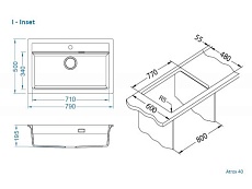 Кухонная мойка Alveus Granital Atrox 40 1140444 79 см песчаный