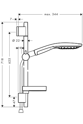 Душевой гарнитур Hansgrohe Raindance Select S 150 27802400 хром/белый