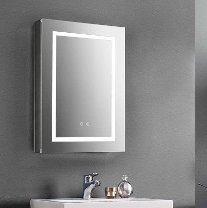 Зеркальный шкаф Aquatek 50x70 см с подсветкой, антипар, хром AQ7504-MLC