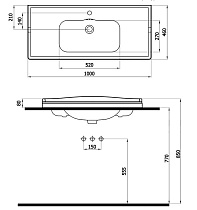 Раковина Cezares 100 см CZR-ELT-100-LVB