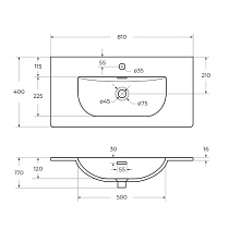 Раковина BelBagno 80 см BB-8099-3-80