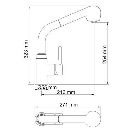 Смеситель для кухни WasserKRAFT Main 4166, с лейкой