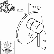 Смеситель для душа Kludi Bozz 386503976, черный матовый